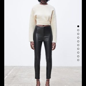 zara faux leather pants